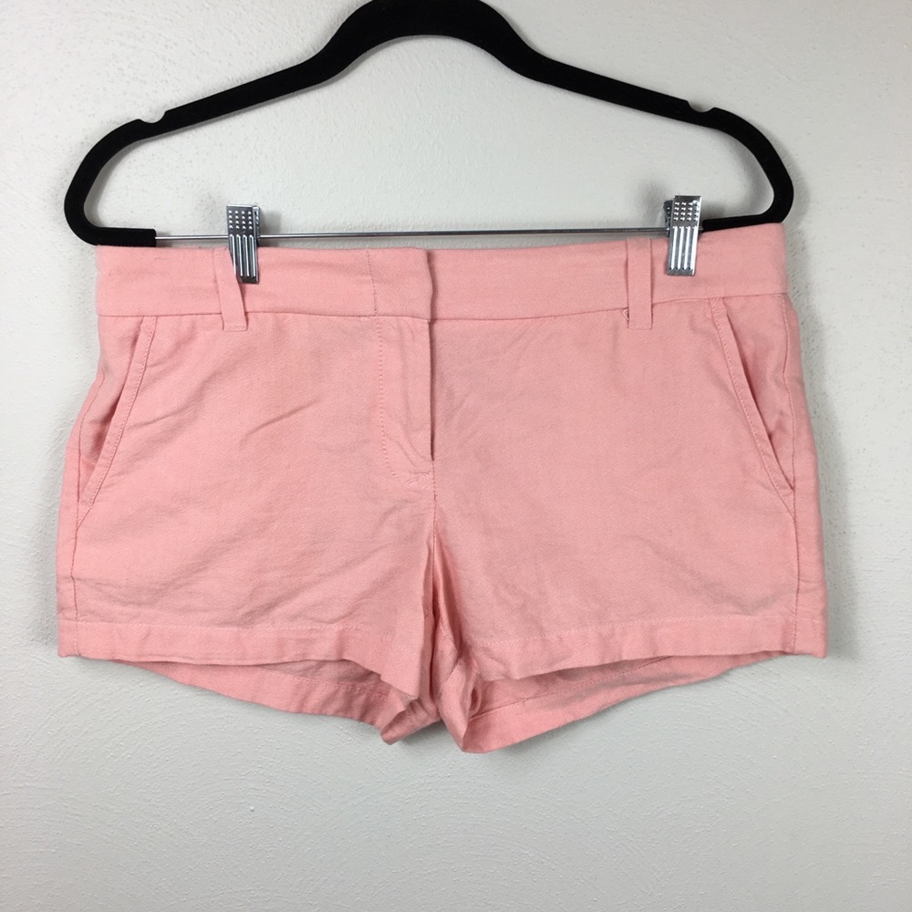 J Crew Pastel Pink Khaki Shorts Size 8
